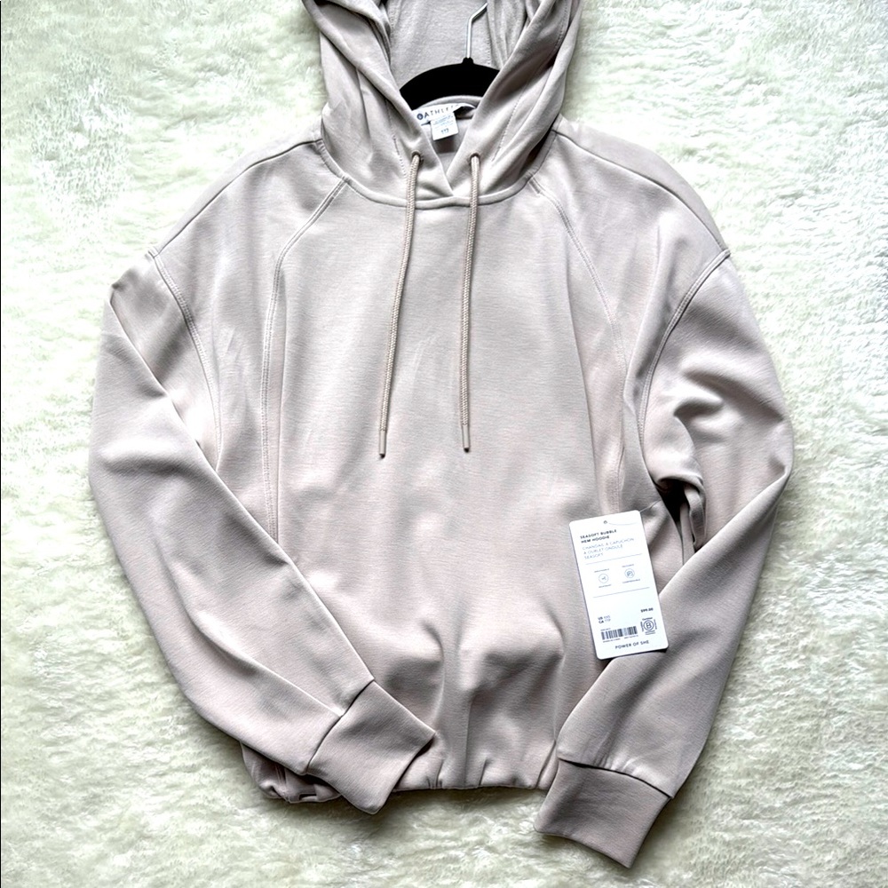 Athleta Seasoft Bubble Hem Hoodie Abalone Size XXS New with Tags